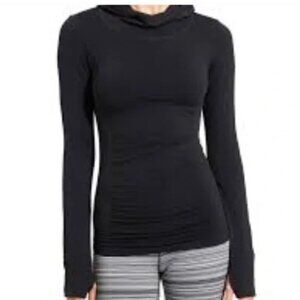 Athleta Hooded Baselayer Women's Size XL Black Renew Radiance Seamless Stretchy